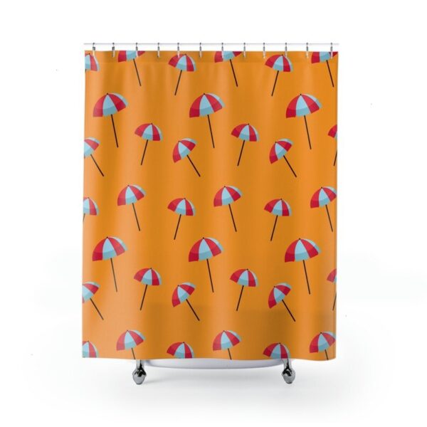 Tropical Umbrella Shower Curtain, Coastal Shower Curtain, Beach Theme Shower Curtain Bathroom Decor, Housewarming Gift