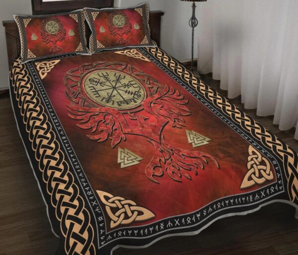 Vegvisir and Phoenix - Viking Quilt Set Throw, Twin, Queen, King Size, Viking Quilt Bedding Set Blanket, Viking Quilt For Bedroom, Gifts for Viking Lover