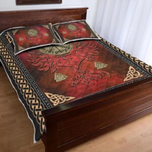 Vegvisir and Phoenix - Viking Quilt Set Throw, Twin, Queen, King Size, Viking Quilt Bedding Set Blanket, Viking Quilt For Bedroom, Gifts for Viking Lover