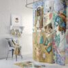 Victorian Collage Shower Curtains, Optional Bath Towerl, Bath Mat, Vintage Theme Bathroom Decor