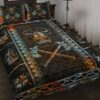 Viking Helmet Axe Norse Quilt Bed Set, Viking Bed Set Throw, Twin, Queen, King Size, Viking Quilt Bedding Set Blanket, Viking Quilt For Bedroom, Gifts for Viking Lover