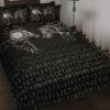 Viking Quilt Bed Set – Raven And Wolf Special Tattoo Quilt Set Throw, Twin, Queen, King Size, Viking Quilt Bedding Set Blanket, Viking Quilt For Bedroom, Gifts for Viking Lover