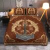 Viking Quilt Bed Set Thor’s Hammer Mjolnir Raven, Viking Bed Set Throw, Twin, Queen, King Size, Viking Quilt Bedding Set Blanket, Viking Quilt For Bedroom, Gifts for Viking Lover