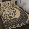 Viking Ship Quilt Set Throw, Twin, Queen, King Size, Viking Quilt Bedding Set Blanket, Viking Quilt For Bedroom, Gifts for Viking Lover