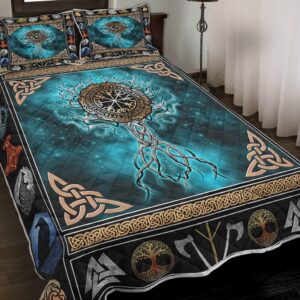 Viking Tree of Life Quilt Sets, Viking Quilt Bedding Set Blanket, Viking Quilt For Bedroom, Gifts for Viking Lover