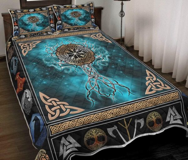 Viking Tree of Life Quilt Sets, Viking Quilt Bedding Set Blanket, Viking Quilt For Bedroom, Gifts for Viking Lover