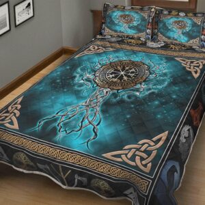 Viking Tree of Life Quilt Sets, Viking Quilt Bedding Set Blanket, Viking Quilt For Bedroom, Gifts for Viking Lover
