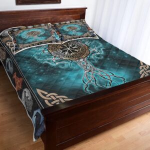 Viking Tree of Life Quilt Sets, Viking Quilt Bedding Set Blanket, Viking Quilt For Bedroom, Gifts for Viking Lover