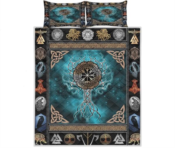 Viking Tree of Life Quilt Sets, Viking Quilt Bedding Set Blanket, Viking Quilt For Bedroom, Gifts for Viking Lover