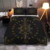 Viking Vegvisir And Rune Quilt Bed Set, Viking Quilt Bedding Set Throw, Twin, Queen, King Size, Viking Quilt For Bedroom, Gifts for Viking Lover