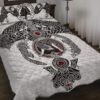 Viking White Wolf Quilt Bed Set, Viking Bed Set Throw, Twin, Queen, King Size, Viking Quilt Bedding Set Blanket, Viking Quilt For Bedroom, Gifts for Viking Lover