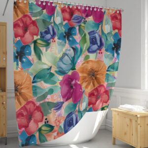 Vintage Inspired Gypsy Floral Shower Curtain Optional Bath Mat, Bath Towels, Bathroom Decor