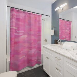 Watercolor Pink Shower Curtains Abstract Art, Bathroom Decor Design, Modern Art Print, Nature Bath Decor