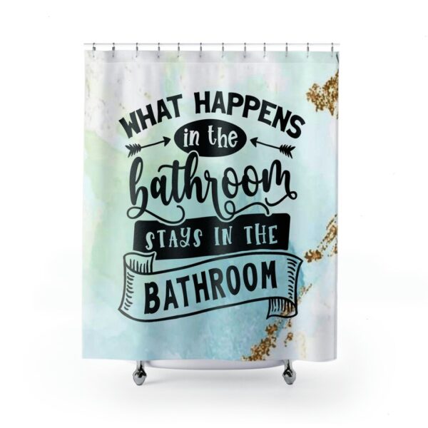 What Happens In The Bathroom Shower Curtain, Shower Curtain Funny, Bathroom Printable Shower Curtain, Housewarming Gift