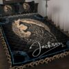 Wolf Fenrir Viking Symbol Vintage Bedroom Decor Personalized Name Quilt Bed Set Throw, Twin, Queen, King Size, Viking Quilt Bedding Set Blanket, Viking Quilt For Bedroom, Gifts for Viking Lover